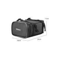 Water-Resistant Motorbike Rear Seat Bag Mesh-Textured Motorcycle Rear Bag Straps Straps Travel Gear Black