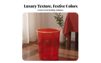 Red Wedding Trash Can Long-Lasting PP Material Chinese Wedding Dowry Container Festive Plastic Container Gold-Tone Edge
