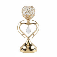 Metal Frame Gold Heart Candle Holder Romantic Design Heart Candle Holder Decorative Centerpiece Party Decor Sparkling Finish for Dinner Table, Hotel, Bar