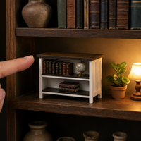 1:12 Dollhouse Miniature Double-Layer Shelf Desk Furniture Model for Living Room Scene