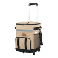 Rolling Chiller Bag Large Capacity Chiller Bag on Wheels Leak-Resistant Foldable Ice Chest