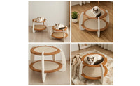Double-Sided Two-Level Cat Bed Sturdy Cat Bed with Woven Platforms Soft Pet Furniture Resilient for Apartments