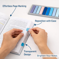 PET Sticky Notes Transparent Index Tabs for Notebooks Planners, Removable Reusable Divider for Students Repositionable Bookmark Markers