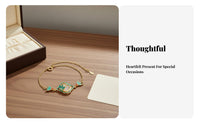 Chinese Design Bamboo Bracelet Adjustable Length Imitation Jade Enamel Bracelet