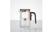 Glass Teapot Tea Separation Houseware Wood-Grain Handle