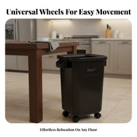 Movable Kitchen Garbage Can With Wheels Rolling Trash Can Large Capacity Uncovered Top Bin Thickened Material Waste Container