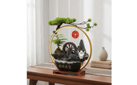Creates Peaceful Atmosphere Circulating Water Wheel Decor Relaxing Ambiance Feng Shui Water Feature Meditation Aid Feng Shui Waterfall for Business Owners, Living Room, Office, Reception Desk