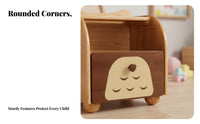 Child-Safe Rounded Corners Multi-Tier Storage Stand Safety Design Owl-Themed End Table Sturdy Frame kids' Furniture Easy Assembly for Children, Toddlers, Parents, Bedroom, Nursery, Small Areas