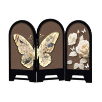 Three-Panel Tabletop Decorative Screen Arched Decorative Screen Freestanding Decor Minimalist for Entryway, Dresser