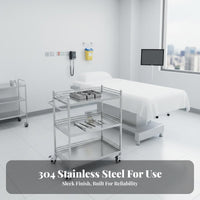 Heavy Duty Medical Instrument Trolley Long-Lasting Medical Service Cart No Assembly Required Beauty Salon Rolling Cart Easy to Clean for Laboratory Technicians, Restaurant Employees, Home Users, Hospital, Medical Center, Laboratoryoratory Oratory