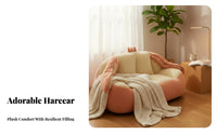 Compact Size Bunny Ear Loveseat Cute Design Soft Chair Skin-Friendly Floor Sofa High-Elastic Filling for Apartment Dwellers, Young Adults, Teenagers, Lounging, Small Apartments, Living Room, Playroom