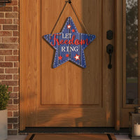 American Theme Door Sign Reusable American Plaque Weather Resistant Independence Day Circular Decor for Window