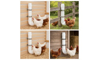 Chicken Feeder with Mounting Brackets Wall-Mounted Automatic Chicken Feeder for Fenced Running