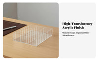 Hotel Key Card Box Clear Design Acrylic Card Holder Desktop Note Card Organizer for Receptionists, Businesses
