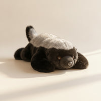 Honey Badger Stuffed Toy Lying Honey Badger Plushie Cuddle Pillow Prone Soft for Children, Bed, Sofa