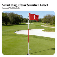 Golf Flagstick Set Practice Tool 3-Section Golf Pin Easy Assembly Putting Pin Flag for Beginners, Kids, Backyard