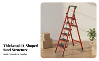 Foldable Folding Step Stool Space Saving Portable V-Shaped Ladder Non-Slip Feet V-Shaped Step Ladder Sturdy Construction for Homeowners, DIY Enthusiasts, Indoor, Kitchen, Garage, Office