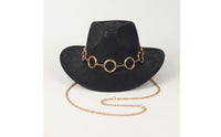 Faux Leather Cowboy Hat Distressed Leather Cowboy Hat Wide Brim for Concertgoers, Entertainers, Concerts, Costume Parties, Festivals