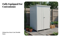 Steel Panel Outdoor Kitchen Mobile Kitchen Cabin Sturdy Construction Portable Cooking Booth for Homeowners, Farmers, Garden, Factory, Backyard