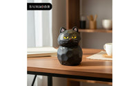 Versatile Placement Resin Cat Figurine Original Design Wood Carving Design Cat Statue Funny & Playful for Collectors, Desktop, Bookshelf