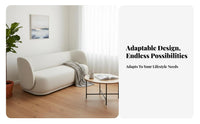 Nordic Aesthetic Asymmetrical 3-Seater Minimalist visual Sofa Designer Inspired Couch Artistic Statement Piece for Design aficionados, Apartment Dwellers, Homeowners, Living Room, Bedroom, Reception Area, Office