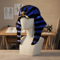Striped Design Gold Egyptian Costume Crown Halloween Party Prop Egyptian Snake Headdress Comfortable Elastic Flexible Lining Pharaoh Crown for Women, Men, Cosplay, Performance, Photo Session