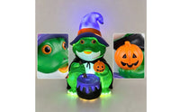 Witch with Pot Illuminated Light up Witch Glowing Statue for Mantel, Party
