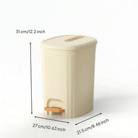 Step Trash Can Handsno-Touch Trash Can with Lid Pedal Bin Easy to Clean Wastebasket Modern for Bathroom, Bedroom