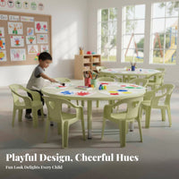 Armrest Design Plastic young child Armchair Anti-Slip Feet Four-Legged kid's Chair back supportive Backrest Playroom Seat Thickened Construction for young children, Preschoolers, Parents, Kindergarten, Daycare, Classroom, Living Room