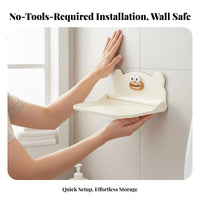 Space Saving Foldable Wall Shelf Easy Installation Foldable Floating Shelf Multi-Purpose for Students, Renters, Bathroom, Bedroom, Dormitory