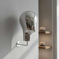 Mannequin Head Wall Mount Space Saving Silver Chrome Head Display