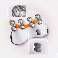 Handheld Face Massager with Rollers EMS Microcurrent Face Roller Warm Facial Massager with Rollers LED for Women, Skin Maintenance Routine