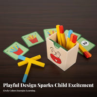 And Pretend Pretend Meal Pieces Toy Culinary Play Set Wooden French Fries Matching Game Screen Fun for Children