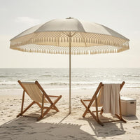 Fringe Market Patio Umbrella Decorative Square Umbrella with Fringe Windproof for Coffee Shops Owners, Beach
