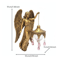 Gentle Glow Angel Wall Lamp Elegant Wall Lamp with Lantern Artistic Sconce Vintage for Collectors, Entryway, Hallway