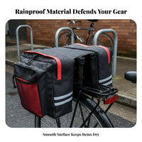 Rainproof Bike Rear Rack Bag Large Capacity Bike Pannier Bag Waterproof Mountain Bike Saddlebag Sturdy Material for Touring Cyclists, Commuters, Commuting, Outdoor, Grocery Shopping