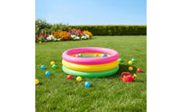 Colorful Rainbow Inflatable Pool Multicolor Round Inflatable Pool Summer Fun Rainbow Play Hub Sturdy for Backyard