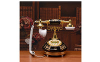Antique Style Telephone Decorative Antique Telephone Retro Landline Phone Glossy Landline Phone with Coiled Cord Classic