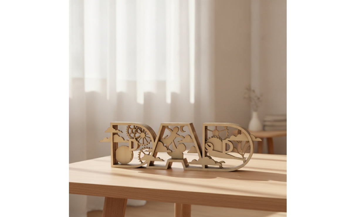 Layered Wooden Tabletop Ornament Dimensional Freestanding Wooden Decor for Mantel, Shelf, Entryway