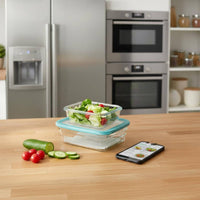 3 Piece Set Glass Food Container Set Transparent Body Kitchenware