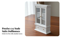 Double Door Design 1:12 Scale Dollhouse Cabinet Functional Doors and Drawers Dollhouse Cupboard with Drawer Fine Craftsmanship for Hobbyists