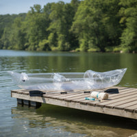 Thickened Body Transparent Watercraft Heavy-Duty 2-Person Inflatable Kayak Portable Inflatable Boat Puncture-Resistant for Outdoor Enthusiasts, Beginners, Fishing Trips, Rivers, Vacations, Beaches