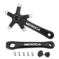 Folding Bike Crankset Aluminum Alloy Crankset with Hollow Unitary Design Matte Black Crank Arms for Cyclists, Commuters, City Riding