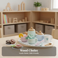 20 Pieces Educational Afternoon Tea Playset Develops Social Skills Afternoon Tea Toy Set Improves Hand-Eye Coordination Pretend Play Food Accessories Safe Materials for Preschoolers, Toddlers, Kindergarten