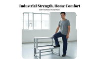 Industrial Step Ladder Non-Slip Steps Stage Step Ladder Reinforced Structure Heavy Duty Metal Steps for Shopkeepers, Painters, Stockroom, Garage