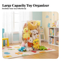 Transparent Design Clear Cylindrical Bag particle-resistantproof Plushie Organizer Large Capacity Toy Container Space Saving for Children, young children, Parents, play area, Nursery, Bedroom, Living Room