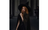 Halloween Witch Costume Pointed Cape with Hat Draped Witch Cape Sturdy for Cosplay