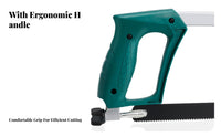 Hacksaw Non-Slip Handle Hacksaw Frame Comfortable Grip Manual Bow Saw for DIY Enthusiasts, Tradespeople, Workshop, Household Repair, Job Site