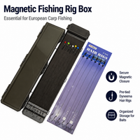 Fishing Tackle Box with Rigs Translucent Dark Gray Durable Polymer Storage