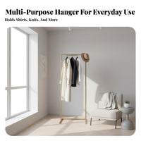 Minimalist Design Single Garment Rack with Shelf Freestanding Clothes Stand Space-Saving Storage Furniture Easy Assembly for Apartment Dwellers, Students, Renters, Living Room, Bedroom, Entryway, Closet